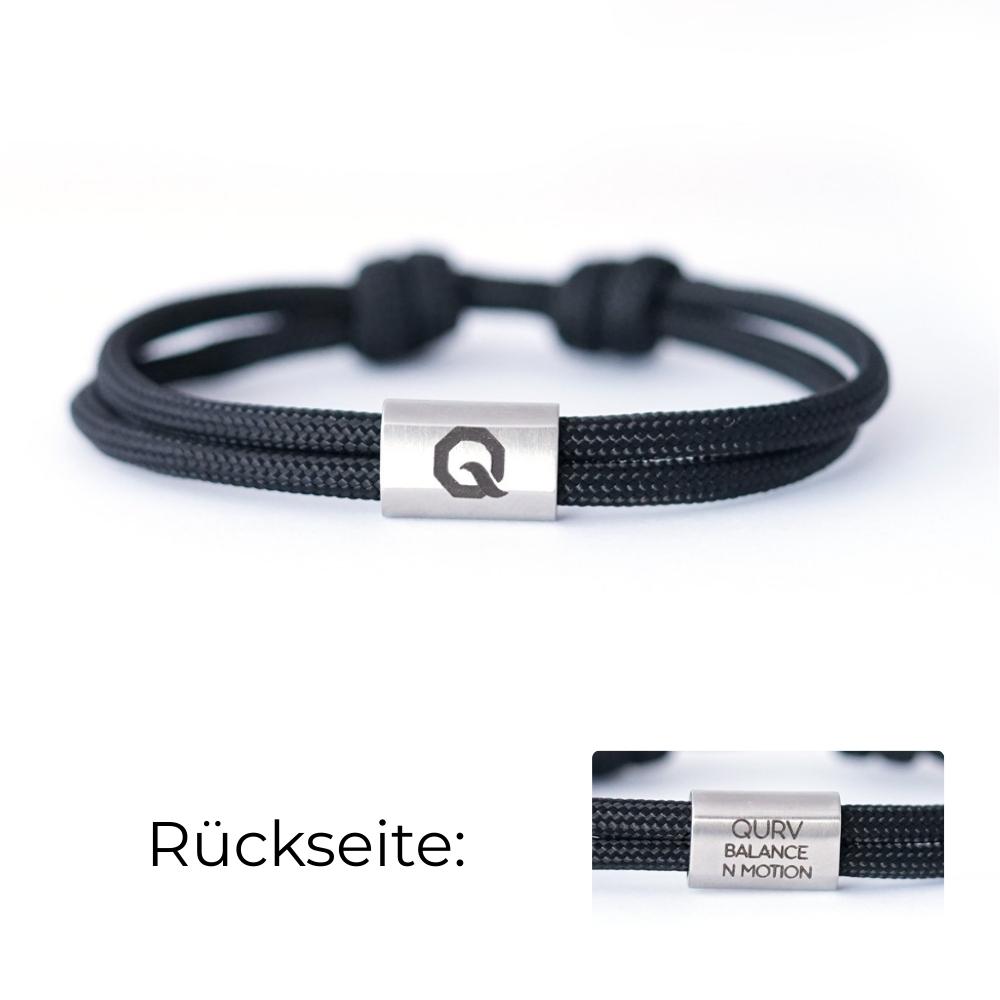 QURV Bracelet - Black with Silver Eyelet