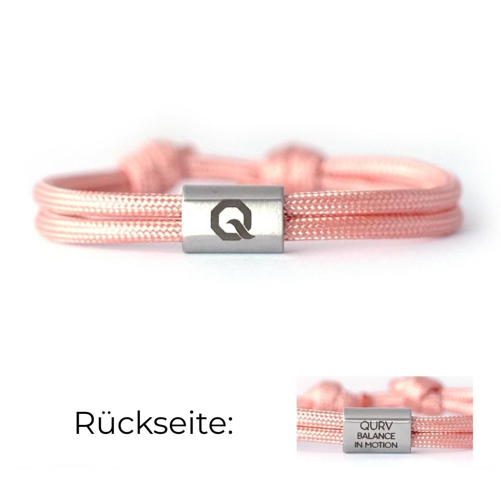 QURV Children's Bracelet - Peach with Silver Eyelet