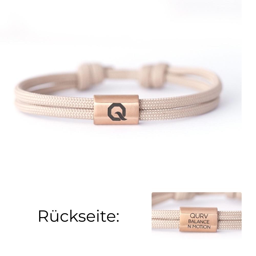 QURV Bracelet - Mocca with Eyelet Rose Gold