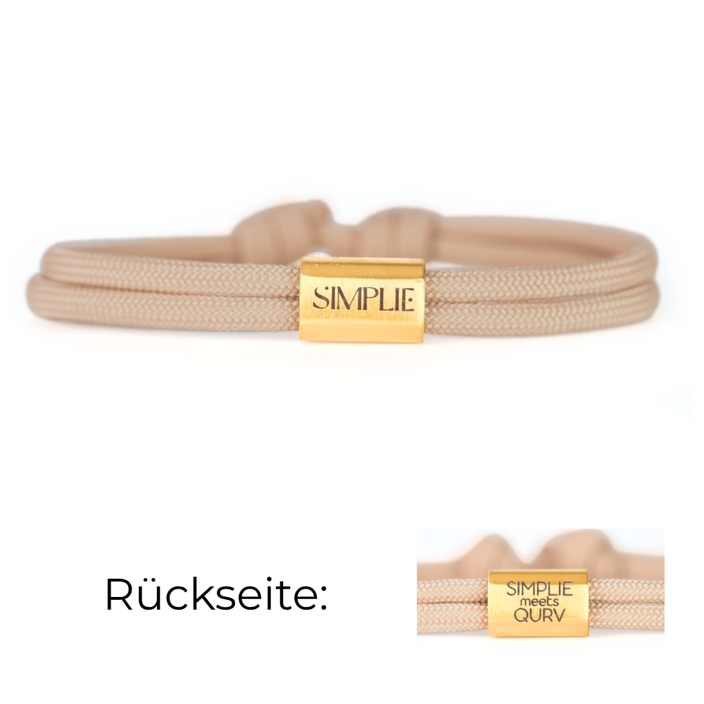 QURV Bracelet - Mocca with Eyelet Rose Gold