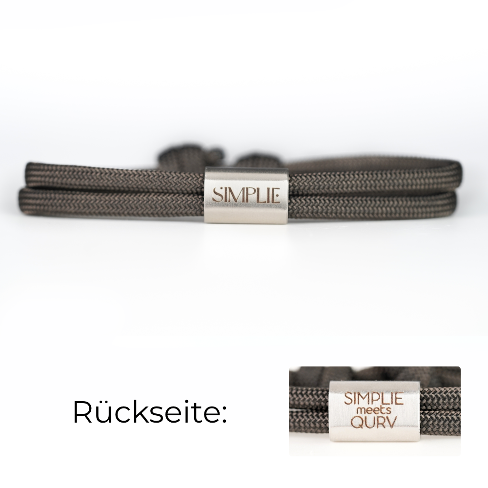 QURV Bracelet - Mocca with Eyelet Rose Gold