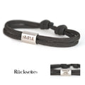 SIMPLIE meets QURV - Armband - Schwarz mit Öse Silber