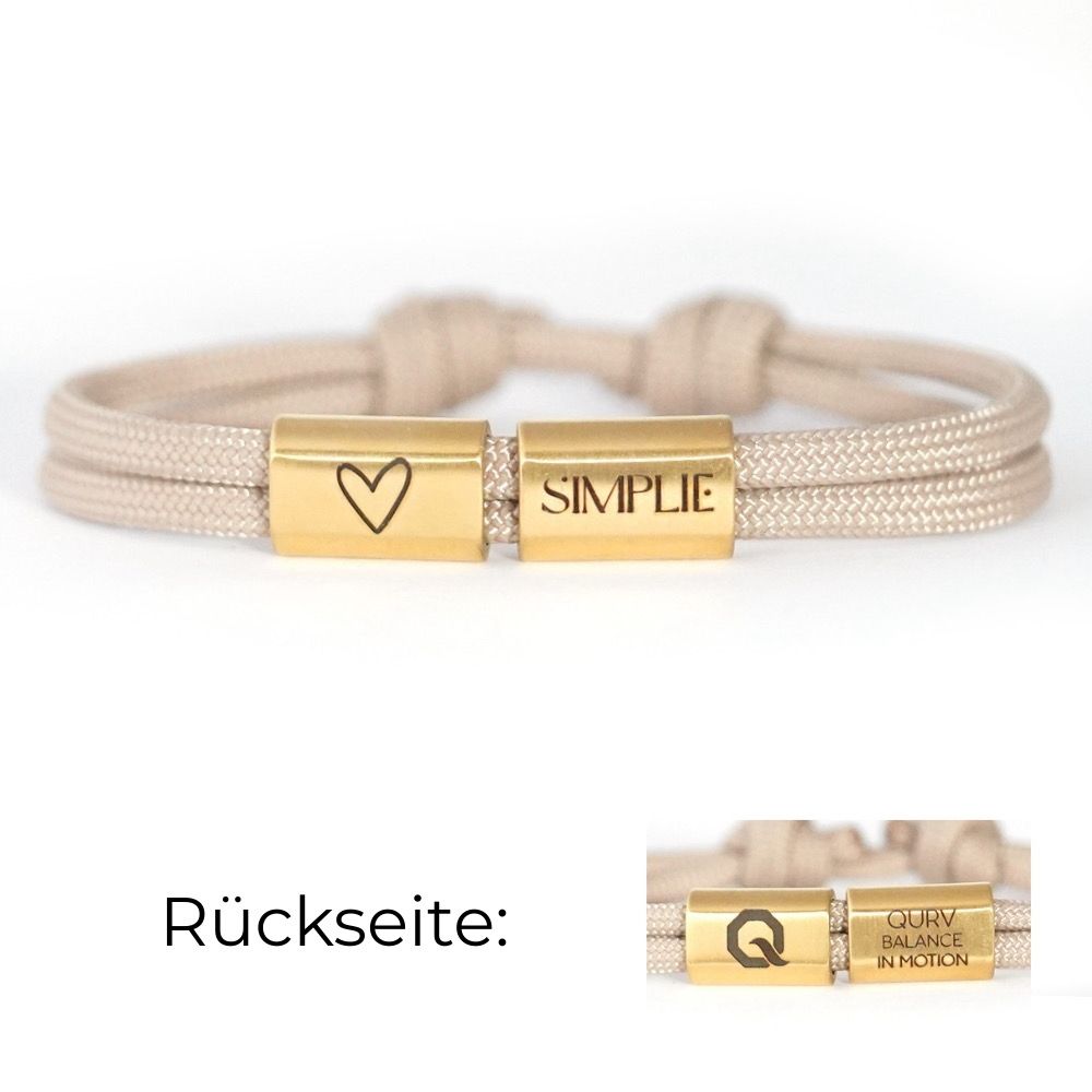 QURV Bracelet - Mocca with Eyelet Rose Gold